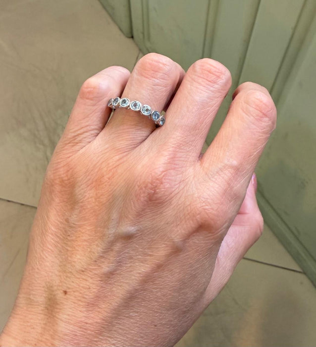 Anillo 10k aquamarine AN418