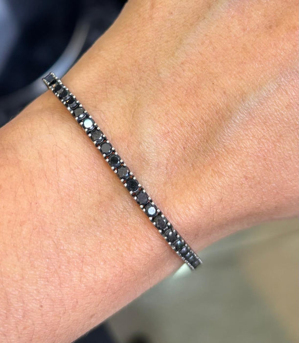 Pulsera diamantes negros (4.0 cts) oro 14k