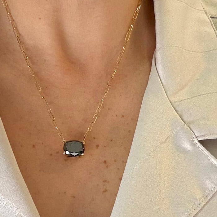 Gargantilla 14K brillante negro GA476