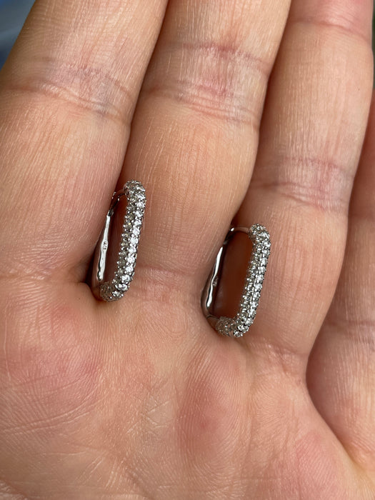 Arracadas plata rodizada con zirconia