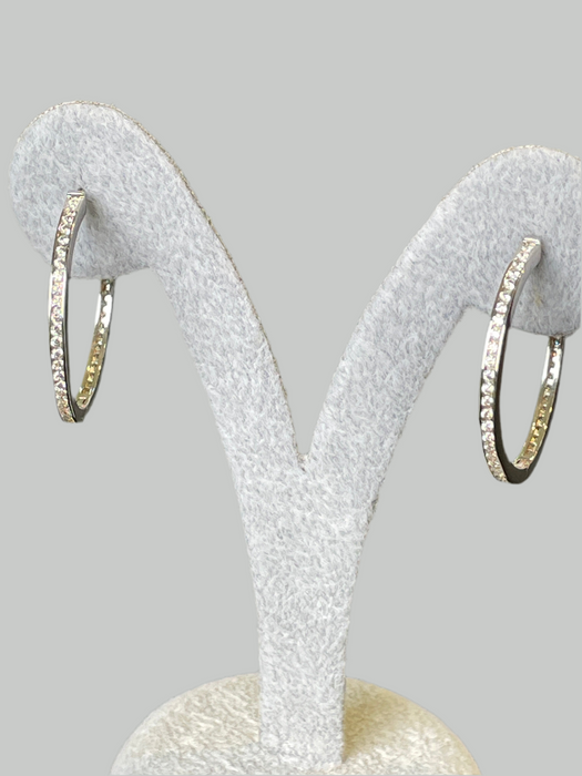 Arracadas plata rodio dorado con zirconia