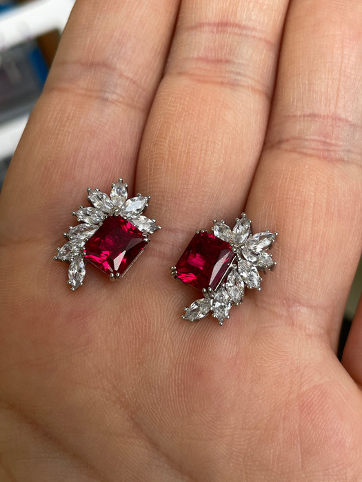 Arete 👼 plata rodizada con zirconia