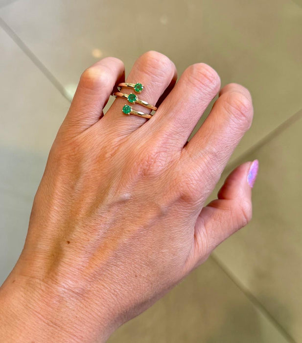Anillo 14k esmeralda AN427