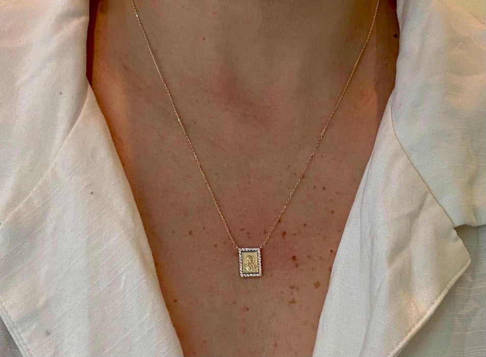 Gargantilla 14K brillantes GA7096