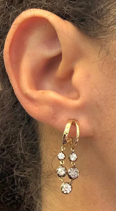 Aretes 14k diamante AR851