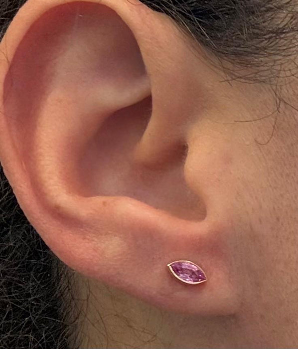 Broquel 14k zafiro rosa BR027