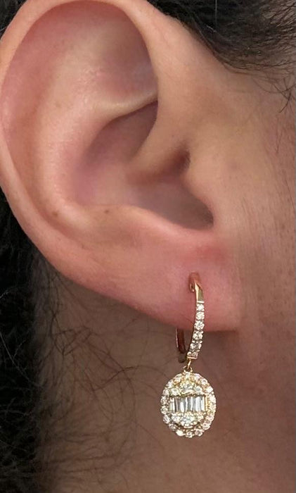 Aretes 14k diamante