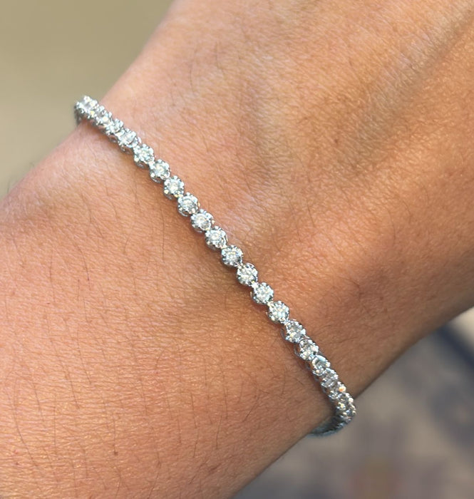 Pulsera tennis diamantes naturales (1.0cts) buttercup oro blanco o amarillo 10k