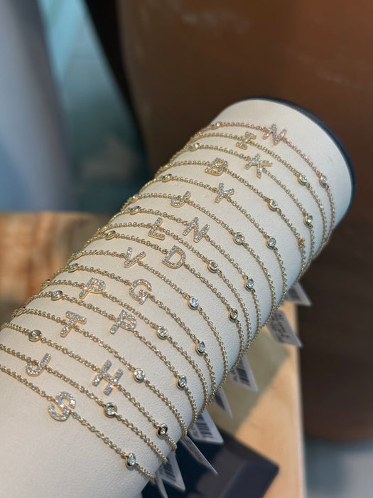 Pulsera 14k letra