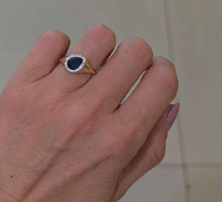 Anillo 14k zafiro/diamantes AN598