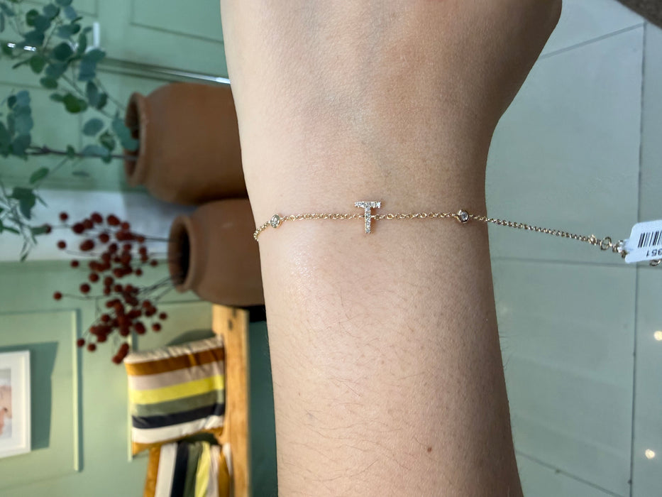 Pulsera 14k letra