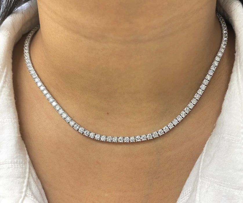 Gargantilla tenis de diamantes naturales (5.0 cts) oro 14k