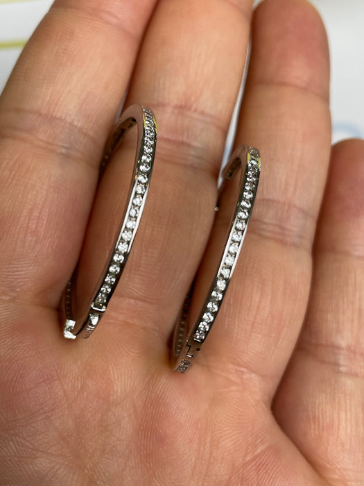 Arracadas plata rodizada con zirconia