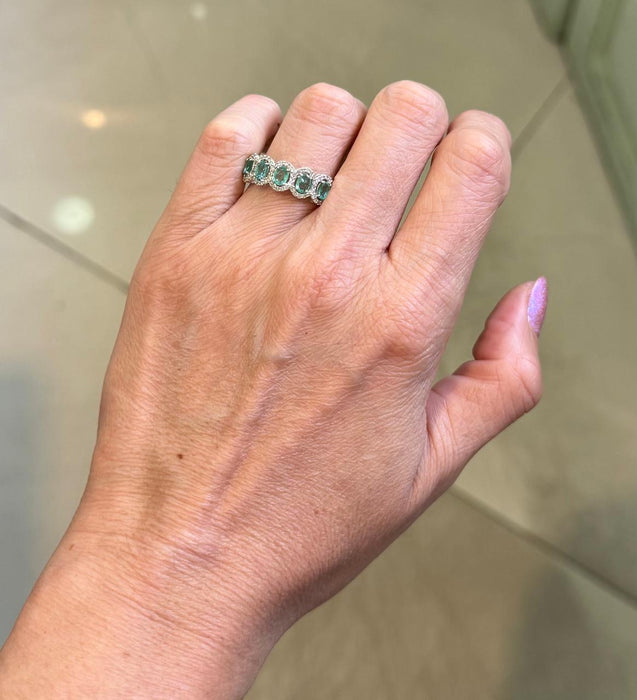 Anillo 14k Esmeralda/diamante AN530