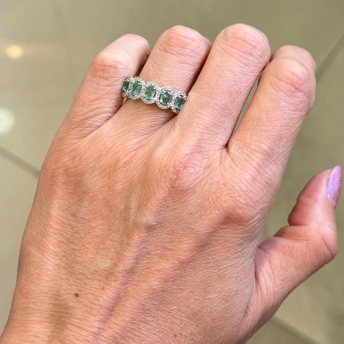 Anillo 14k Esmeralda/Diamante AN530