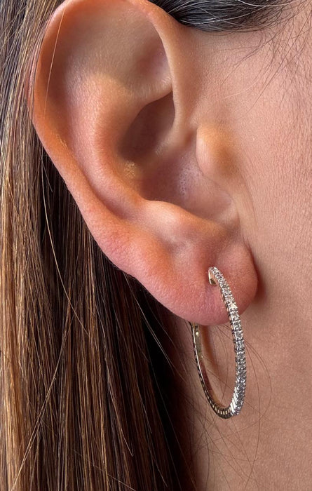 Arracada oro 14k con diamantes natural