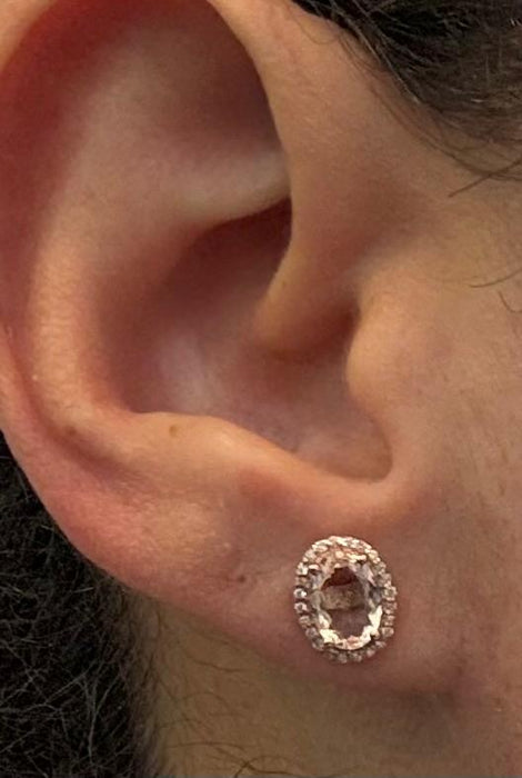 Broquel 14k morganita/brillantes AR809