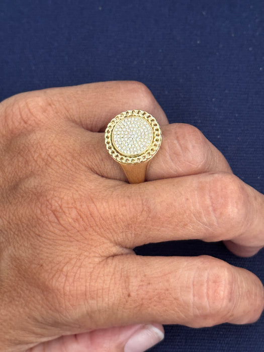 Anillo oro amarillo 14k con 96 diamantes  naturales