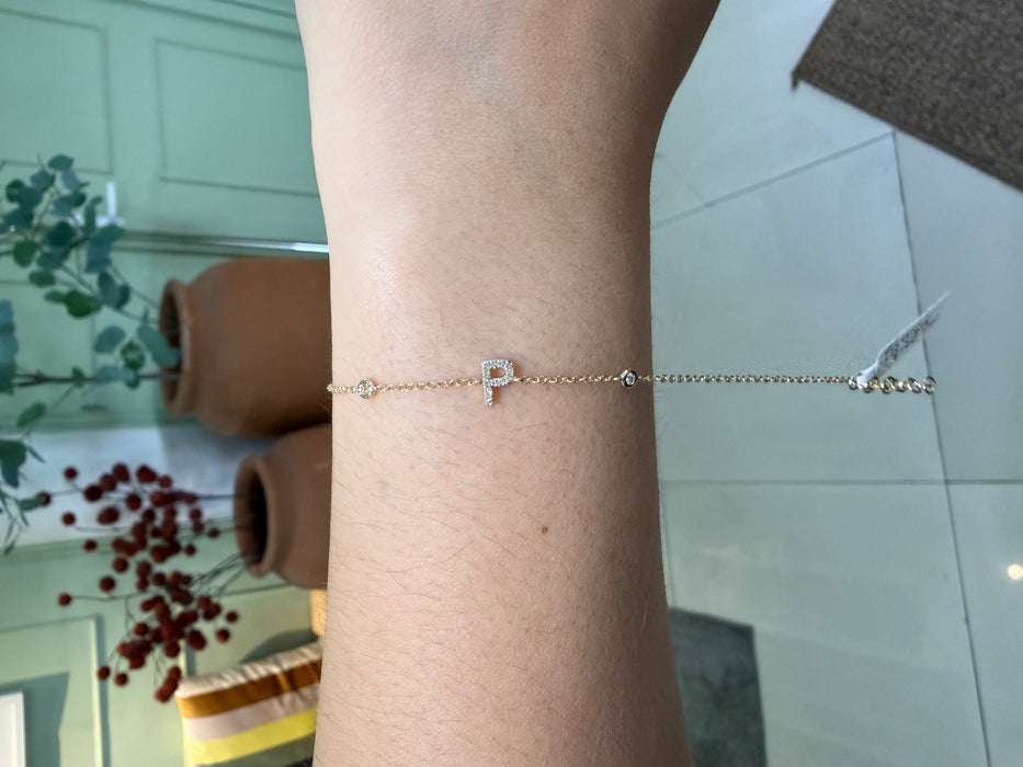 Pulsera 14k letra