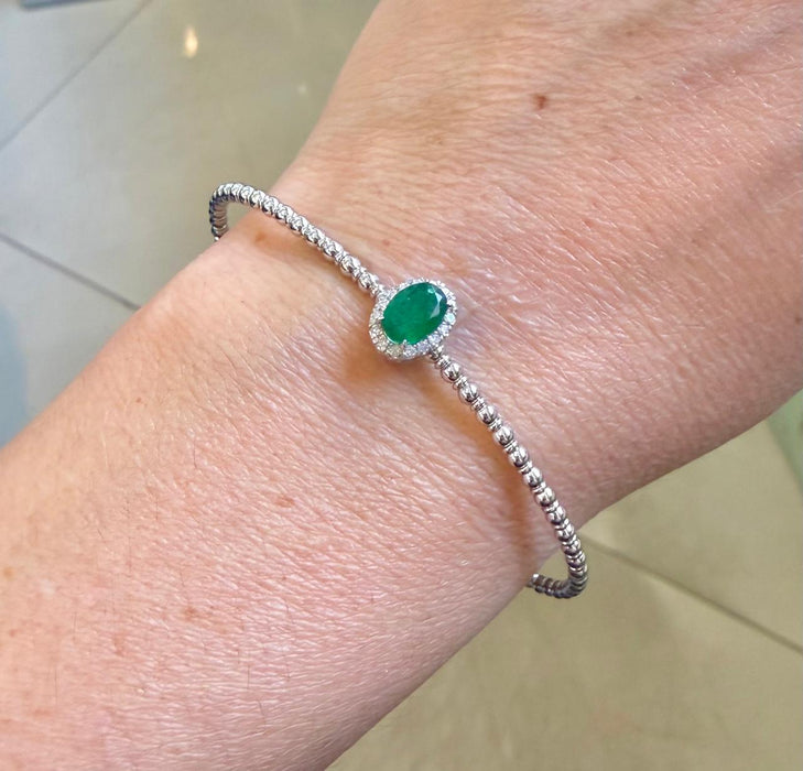 Aro 14K esmeralda/diamantes PL007
