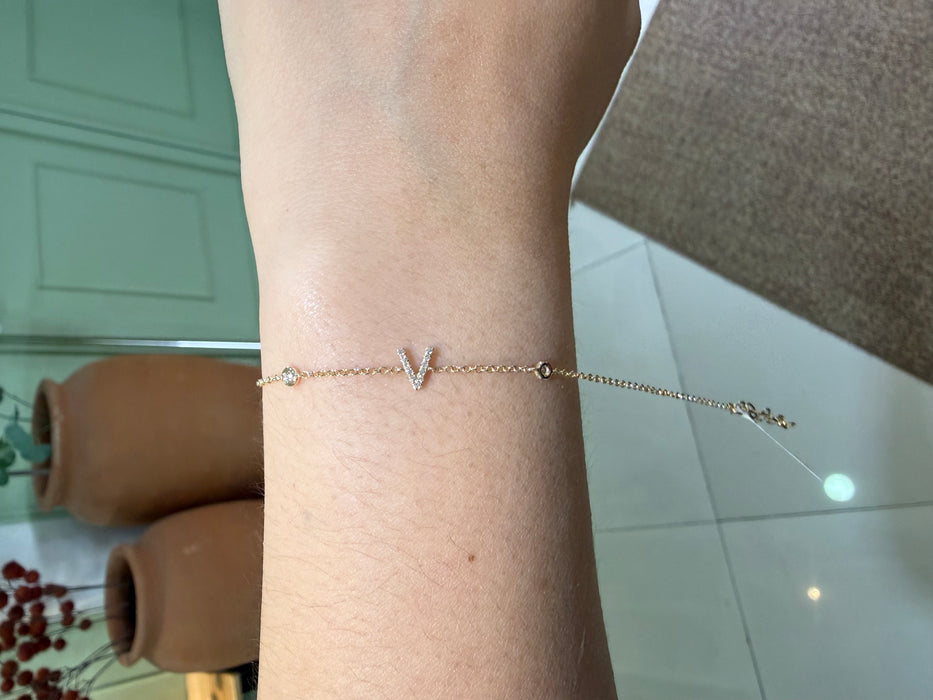 Pulsera 14k letra
