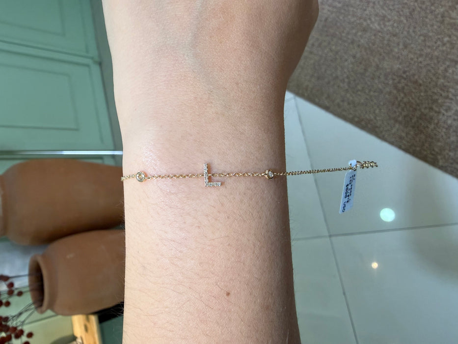 Pulsera 14k letra