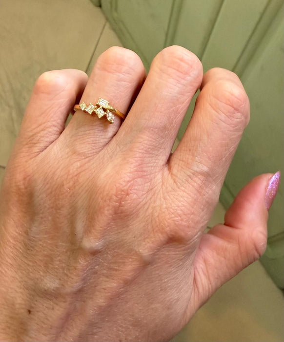 Anillo 14k diamantes AN177