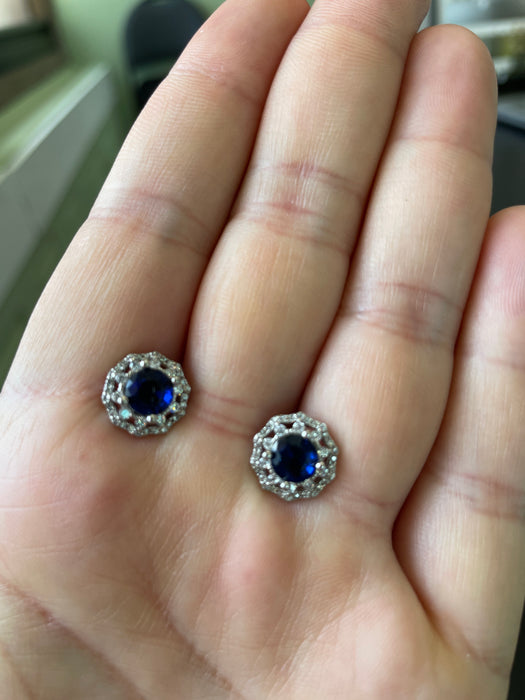 Broquel plata rodizada con zirconia