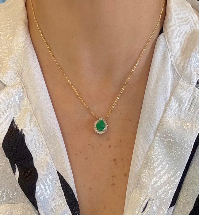 Gargantilla 14K esmeralda/diamantes GA656