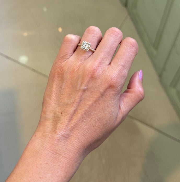 Anillo 14k aguamarina/diamantes AN238