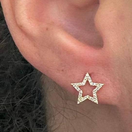 Aretes 14K brillante estrella AR802