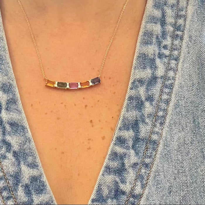 Gargantilla 14K zafiro colores GA358