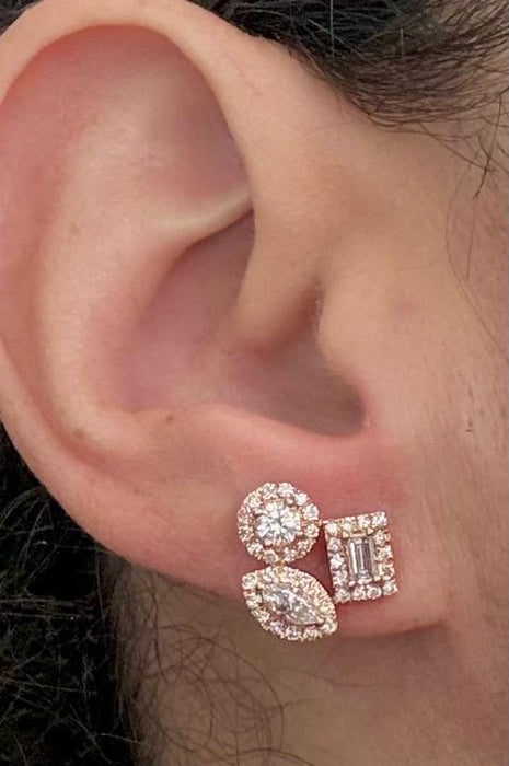Aretes 14k diamantes