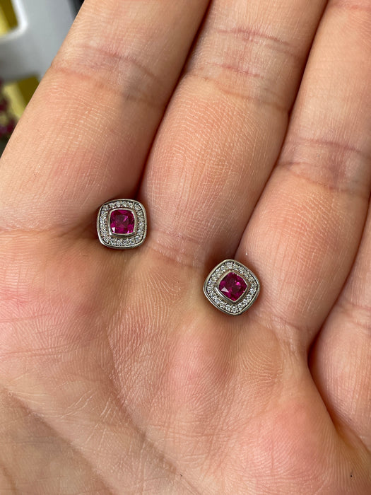 Broquel plata con zirconia