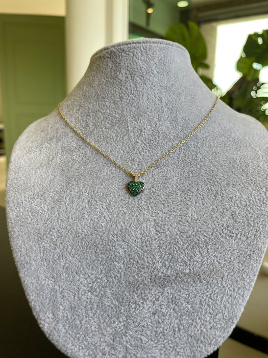 ✨ Collar Corazón Rubí, Esmeralda y Zafiro en Oro ✨