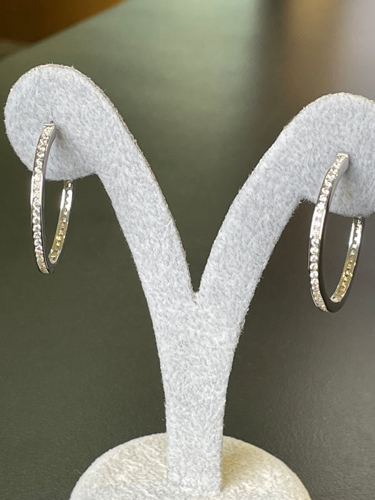 Arracadas plata rodio dorado con zirconia