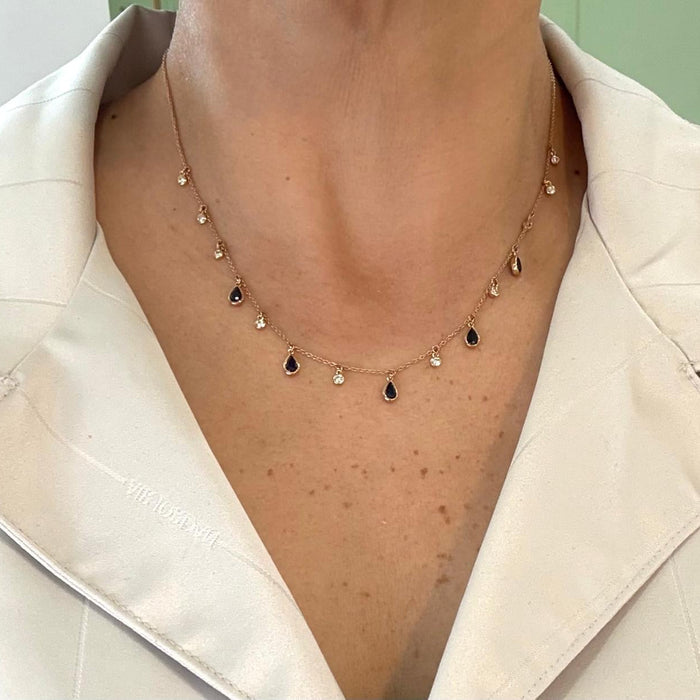 14K zafiro/brillante GA375