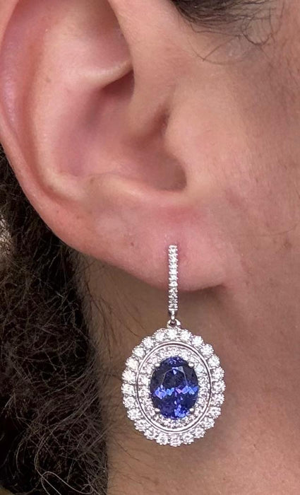 Arete 18k diamantes/tanzanita AR845