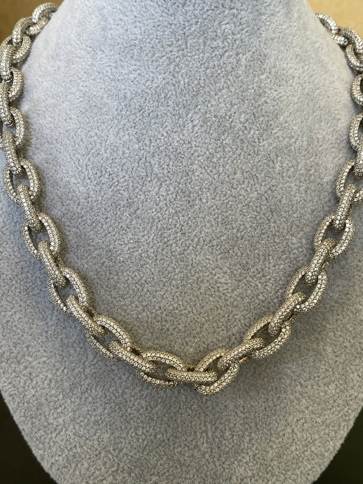 Collar cadena ⛓️‍💥 plata rodizada con zirconia