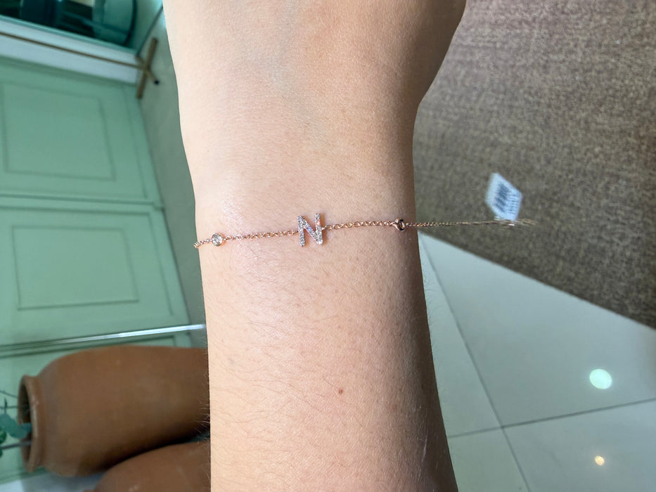 Pulsera 14k letra