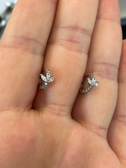 Arracadas plata rodizada con zirconia