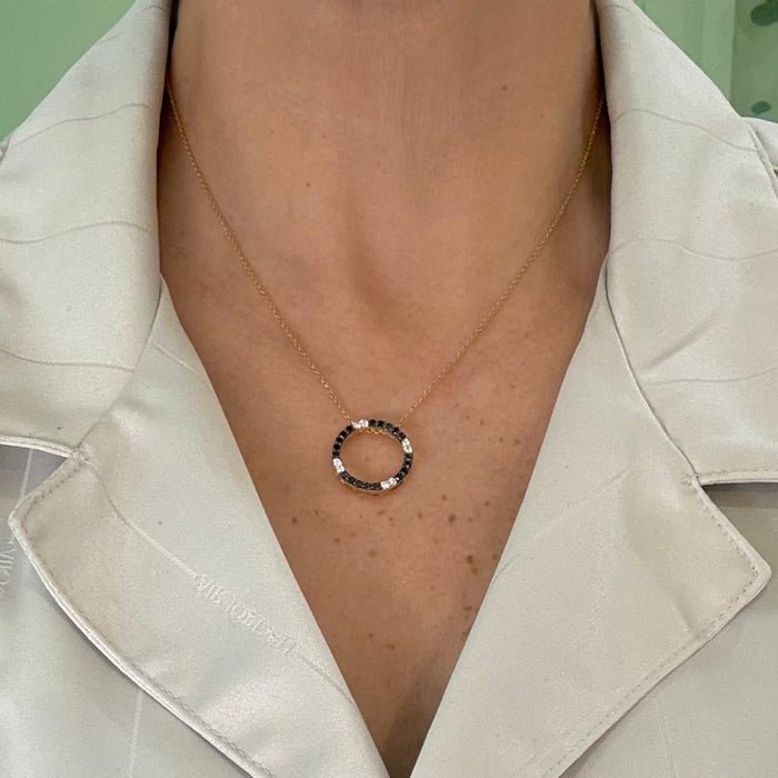 14K brillante natural y negro GA7067