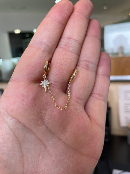 Medio arete ⭐️ plata rodizada y zirconia