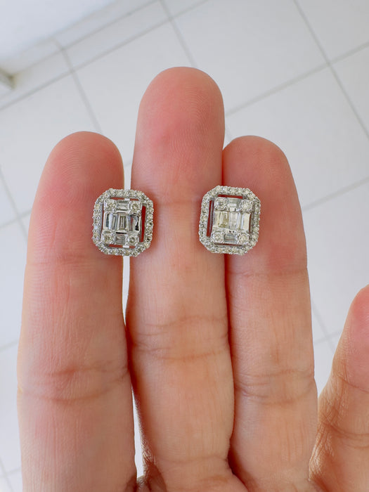 Broquel oro blanco 10k con diamantes naturales (.50cts)