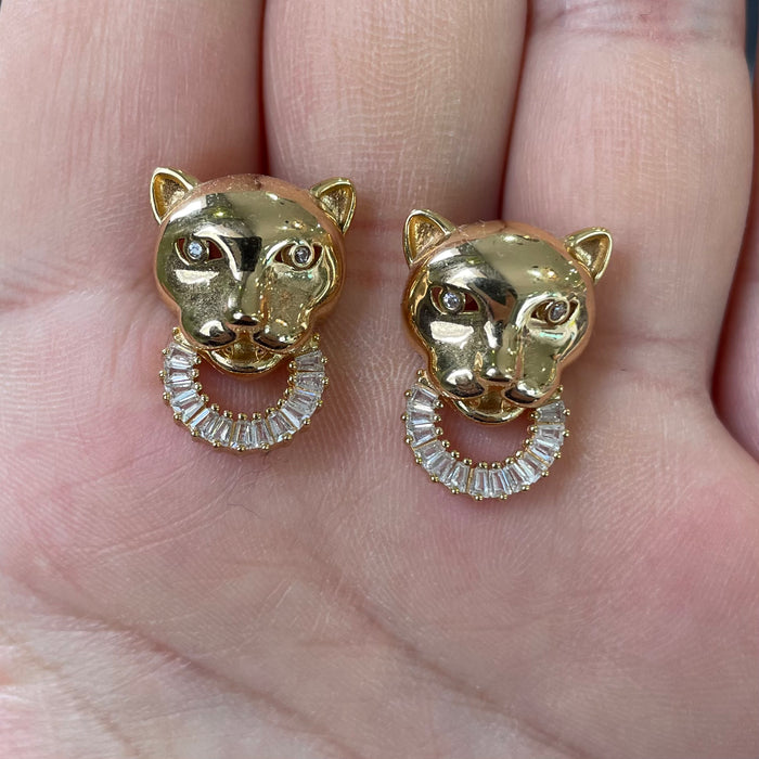 Aretes 🐯 con zirconia