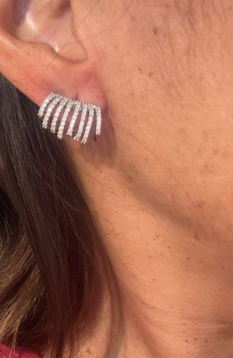 Multihuggie rodio o dorado con Zirconia