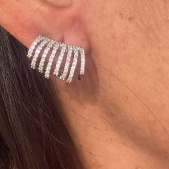 Multihuggie rodio o dorado con Zirconia