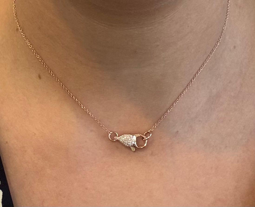 Gargantilla oro 14k con broche con diamantes naturales