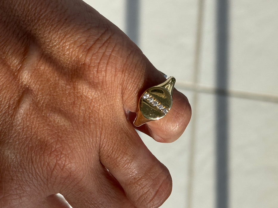 Anillo oro amarillo 14k con diamantes naturales