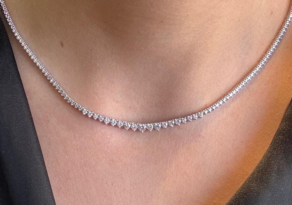 Gargantilla Riviera oro 14.k 3.0 cts de diamantes naturales